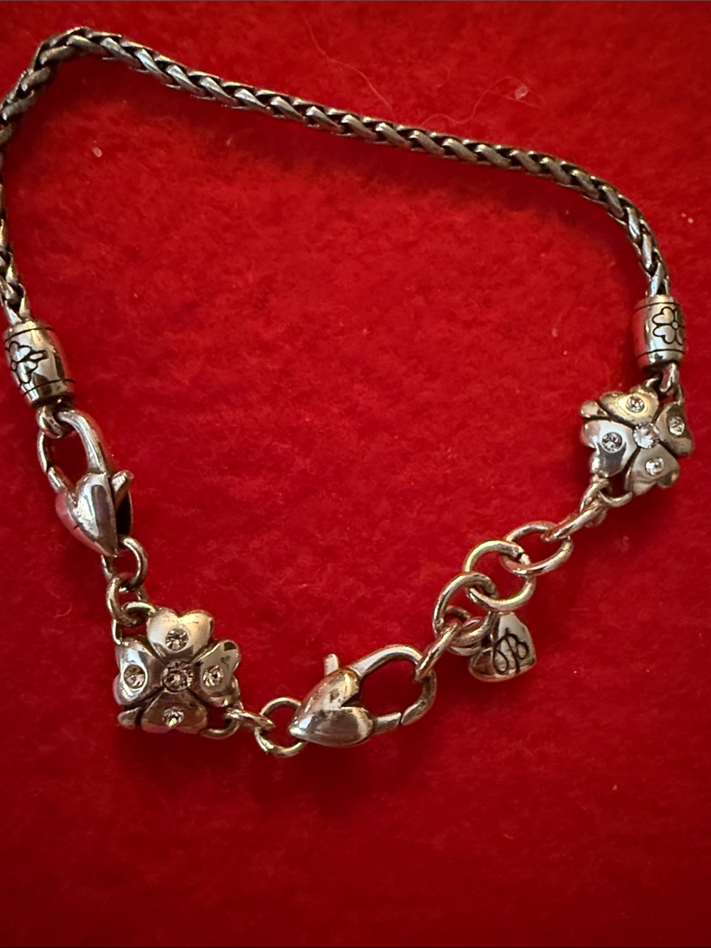 Brighton Lucky Me Crystal Clover Adjustable Bracelet
